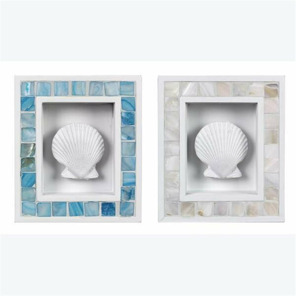 Youngs Wood Wall Decor with Tiles, 2 Assorted Color 62170